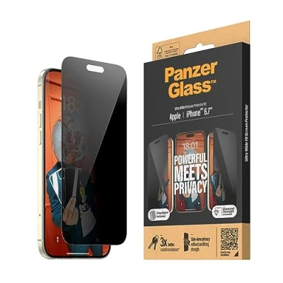 Bild av PanzerGlass Privacy Screen Protector iPhone 15 Plus Ultra Wide Fit w. EasyAligner