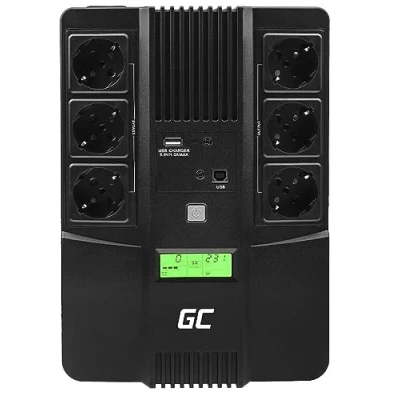 Bild av Green Cell Avbrottsfri Strömförsörjning UPS AiO 600VA 360W med överspänningsskydd 230V Line Interactive 6x Schuko LCD skärm