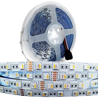 Bild av Tesfish 24V LED Remsa Ljus, 4 i 1 RGBWW RGB + Varmt vitt 3000K 5M Strip med Blandade Färger SMD 5050 IP20 300 Lights Ljus för Sovrum, Köksdekoration