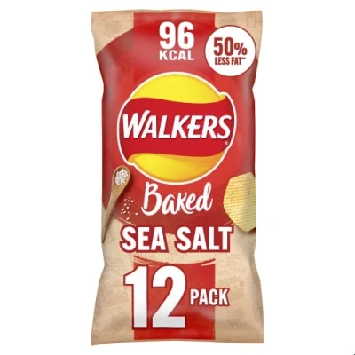 Bild av Walkers Ugnsbakade havssalt chips 12 x 22 g, röd