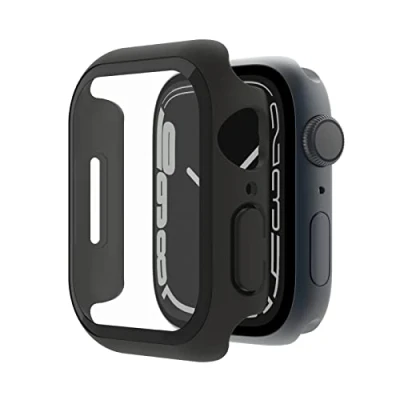Bild av Belkin ScreenForce Apple Watch 40mm, 41mm i serie 8, SE, 7, 6, 5 och 4, stötskydd med inbyggt Tempered Glass skärmskydd, reptåligt enkel montering Svart