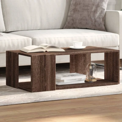 Bild av vidaXL Soffbord brun ek 89,5x48x30 cm konstruerat trä, tebord, soffbord, vardagsrumsbord, sidobord, accentbord, sidobord