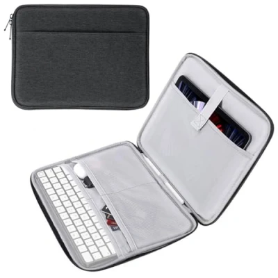 Bild av MoKo 9 11 inch Tablet Sleeve, Protective Carrying Bag with Two Compartments Fits New iPad Air/Pro 2024, Air 5/4th 10.9, 9/8/7th 10.2, 10th Tab S8/S9 11, Black &amp; Gray