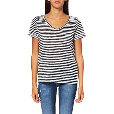Bild av Object SS Vneck NOOS Tshirt bas, Storlek: XS, Sky captain/white stripes