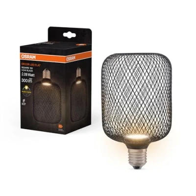 Bild av OSRAM Decor LED Flat Square E27 3,5W svart 2,700K metall