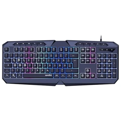 Bild av Speedlink LUDICIUM RGB Rainbow Gaming Keyboard gamingtangentbord med kabel, tysk layout QWERTZ, Windows Key Lock, WASD omkopplare, 10 multimediatangenter, trådbunden, svart