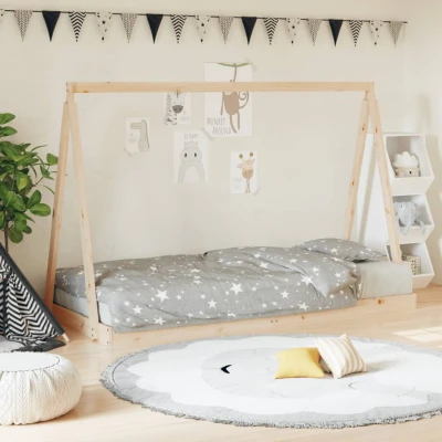 Bild av vidaXL Sängram för barnsäng 90x200 cm massiv furu