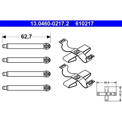 Bild av ATE 13.0460 0217.2 Kit d&#039;accessoires, plaquette de frein à disque OPEL: Calibra A, Astra F CC, Berline, SAAB: 900 II Coupe, Cabriolet