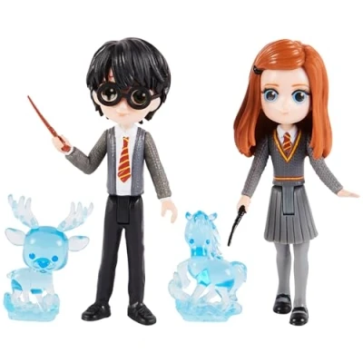 Bild av Wizarding World, Magical Minis Harry Potter och Ginny Weasley Patronus vänskapsset med 2 leksaksfigurer varelser, barnleksaker för åldrarna 5 uppåt