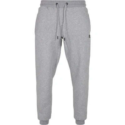 Bild av STARTER BLACK LABEL Joggingbyxor för män med logotyp, sweatpants rumpa, träningsbyxor enfärgade, elastisk linning och fåll, storlek S till XXL, Heidegrå,
