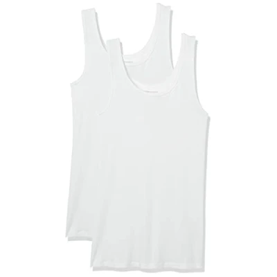 Bild av Amazon Essentials 2 Pack Tank skjorta, vit (vit), medium (tillverkarens storlek:):)