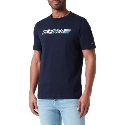 Bild av Tommy Hilfiger herr flerfärgad Tee S/S T shirts, blå, S, Öken himmel, S