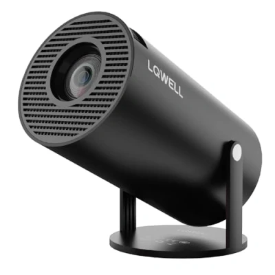 Bild av LQWELL Mini Projektor, stöder Wifi 6, BT5.0 med Android OS 11.0, automatisk keystone korrigering, 220 grader, 130 tums skärm för telefon/dator/laptop/minneskort, 4K hemmabioprojektor hdmi