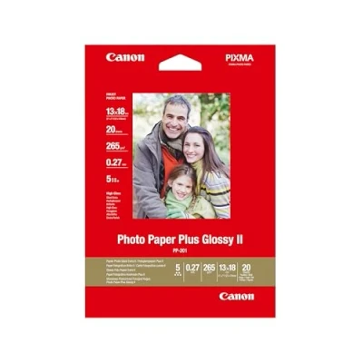 Bild av Canon PP 201 Plus II Photo Paper, Glossy, 265 g/m2, 13 x 18 cm (5 7in), 20 Sheets 2311B018