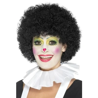 Bild av Smiffys clown hals volang, vit, cirkus fin klänning, utklädningstillbehör