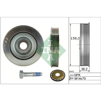 Bild av INA 544 0173 21 Kit de poulies, vilebrequin CITROËN: C4 Grand Picasso 2, DS5 5 portes, C5 3, PEUGEOT: 3008 I, 308 II 3/5 portes