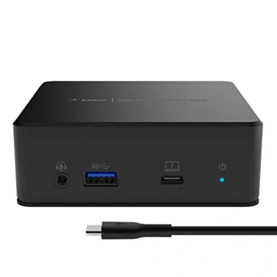 Bild av Belkin USB C dockningsstation för två bildskärmar, 85 W PD, HDMI, A 3.1 Gen 1, C, Gigabit Ethernet, 135 strömadapter, ljud in/ut MacBook, Windows, Chromebook och andra laptops med