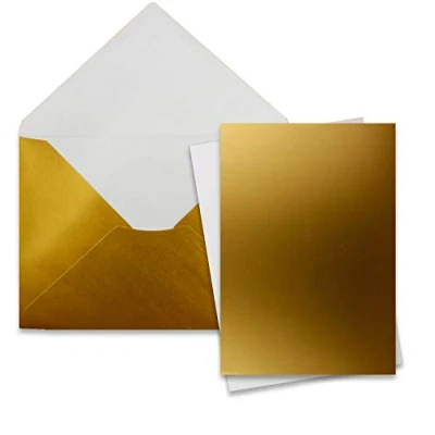Bild av Färgglad Froh by GUSTAV NEUSER 25 stycken kort med kuvertset enkelkort Din A5 14,8 x 21 cm guld kuvert C5 15,4 22 våtflim