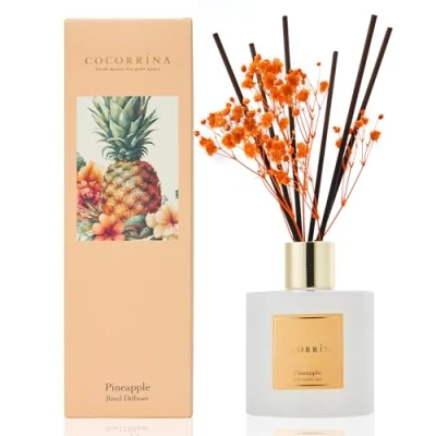 Bild av Cocorrína doftspridare set 200 ml ananas diffusor med 8 pinnar hem doft för sovrum badrum vardagsrum, och kontor dekor