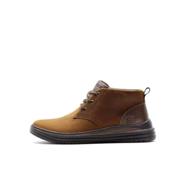 Bild av Skechers 204670 Blk, gymnastikskor för män, Mörkbrunt läder, 42 EU