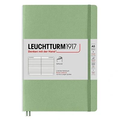 Bild av LEUCHTTURM1917 361590 anteckningsbok dämpade färger (A5) mjukfodral, Salbei, linjerad
