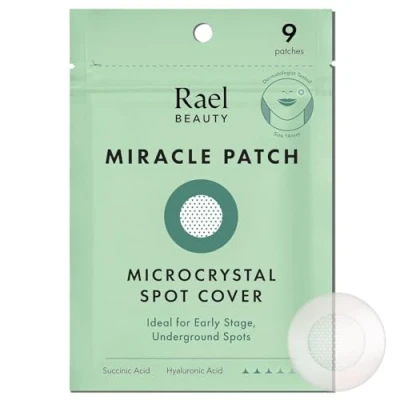 Bild av Rael Pimple Patches, Miracle Microcrystal Spot Cover Korean Skincare, Acne Treatment Patch with Tea Tree Oil for Early Stage, Hydrocolloid, Vegan &amp; Cruelty Free (9 Count)