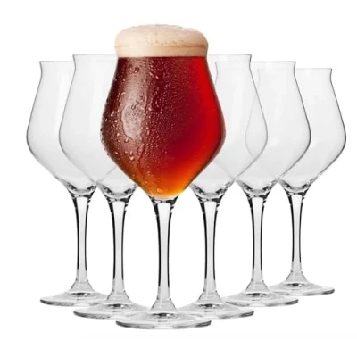 Bild av KROSNO Tasting Glass Ale Glasses Set med 6 420 ML Avant Garde samlingen Perfekt för hem, restauranger och fester Kan diskas i diskmaskin