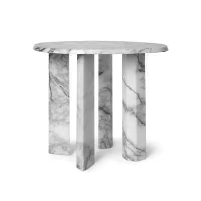 Bild av Ferm Living Taula Side Table Sidobord White/Charcoal Ø: 54.4 x H: 45 cm