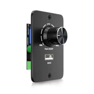 Bild av HeatingLux DC 12 V dimmer PWM LED dimmerströmbrytare, 24 5 A, 3 trådar, med USB snabbladdning för husbil, båt, lastbil, husvagn, släpvagn, lampa och V, dimbar