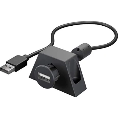Bild av Goobay 95444 USB 2.0 Hi Speed förlängningskabel med monteringsfäste, svart, 0,6 m längd