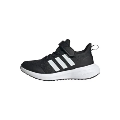 Bild av adidas Performance Fortarun Cloudfoam Running Elastic Träningsskor för barn, Storlek: 32, core black cloud white Konstmaterial/textil