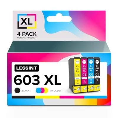 Bild av LESSINT 603 XL bläckpatroner ersättning för Epson Ink Multipack 603XL bläckskrivarpatroner svart, cyan, magenta, gul XP 2100/XP 3100/XP 4105/WF 2810/WF 2835 kompatibel