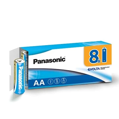 Bild av Panasonic EVOLTA TECHNOLOGY INSIDE, AA Mignon LR6, 8 pack i plastfri förpackning, 1,5 V, premiumbatteri med långvarig energi, alkaliskt batteri