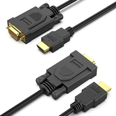 Bild av BENFEI HDMI till VGA, 2 pack VGA 1,83 meter kabel (hane hane) kompatibel med dator, stationär, bärbar PC, skärm, projektor, HDTV, Chromebook, Raspberry Pi, Roku, Xbox och mer