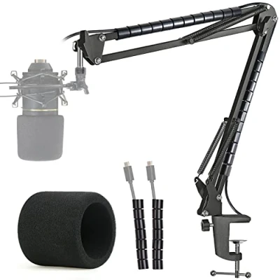 Bild av MXL 770 990 mikrofonstativ med popfilter mikrofonarmstativ vindruta, kabelhylsa kompatibel Mics från YOUSHARES