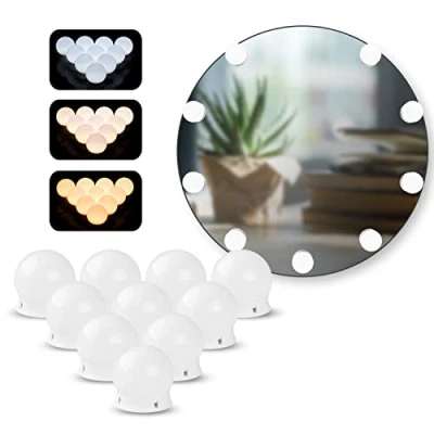 Bild av Sylvwin Makeup Mirror Lights, Hollywood Style Vanity Lights with 5 Color Modes and 10 Dimmable LED Bulbs, (No Adapter, No Mirror)