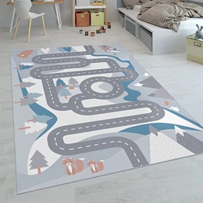 Bild av Paco Home Barnmattor, Stora mattor för Barnrum med olika Designer Lekmattor Färgglada, Storlek:120x160 cm, Färg:Grädde