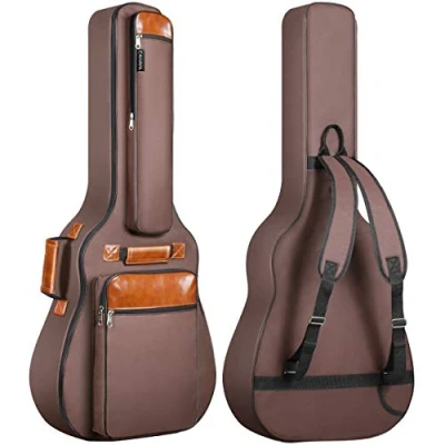 Bild av CAHAYA gitarrväska akustiska gitarrväskor Gig Bag 40 41 42 tum vattentät brun 12 mm vadderad för konsertgitarrer förbättrad version CY0150, BRUN, 107 * 11cm,