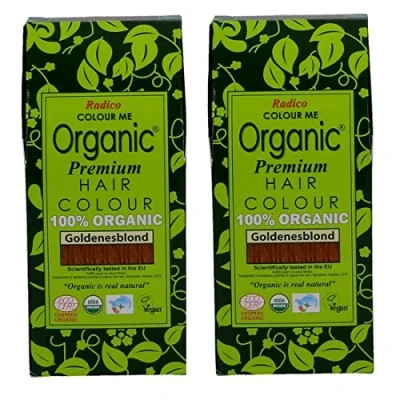 Bild av Radico gyllene blond paket med 2 färger mig organisk växtbaserad hårfärg (organisk, vegan, kosmetik) guld b x