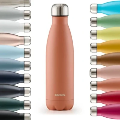 Bild av Blumtal® Dricksflaska rostfritt stål Charles Termosflaska 350 ml BPA fri termoflaska kall &amp; varm läckagesäker metall Termos Cameo Brown Brun