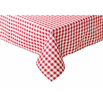 Bild av TextilDepot24 Lantliga dukar, 5 mm stora rutor, servetter, 100% bomull (100 x 100 cm, röd vit rutig)