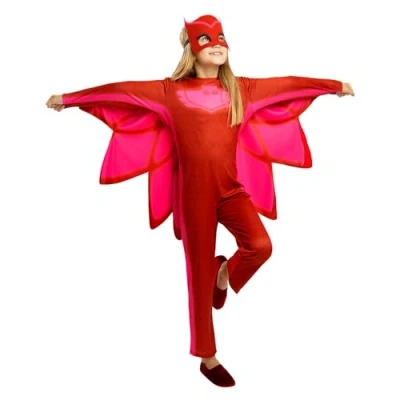 Bild av Funidelia Maskeraddräkt Ugglis Pyjamashjältarna för flicka Tecknad, Kattpojken, Ugglis, Gecko barn och roliga tillbehör fester, karneval Halloween Storlek 97 104 cm
