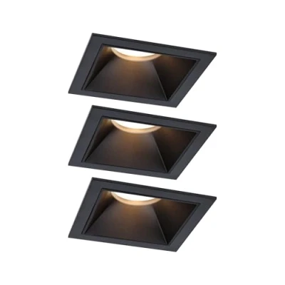 Bild av Paulmann 93125 LED infällda spotlights 3 step dim Cole IP44 kvadrat 88 x mm, hörn 6 W, 470 lm, 230 V, 2 700 K, svart