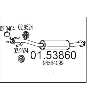Bild av MTS 01.53860 Silencieux Intermédiaire 810 DAEWOO: Matiz I 3/5 portes