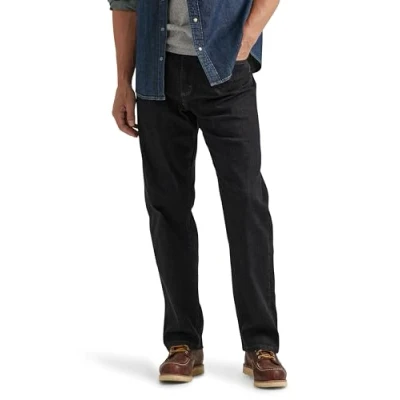 Bild av Wrangler Authentics mäns avslappnad passform Boot Cut jeans De Corte Holgado⤞, Mörk denim, 48W x 30L
