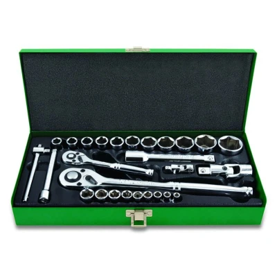 Bild av TOPTUL GCAD2802 Jeu de douilles 28 1/2, 1/4 avec fonction crantage