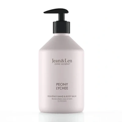 Bild av Jean &amp; Len Heavenly Hand Body Balm Peony Lychee, för en väldoftande vårdupplevelse, med ekologisk arganolja och sheasmör, högkvalitativ flaska, utan parabener silikoner, 500 ml