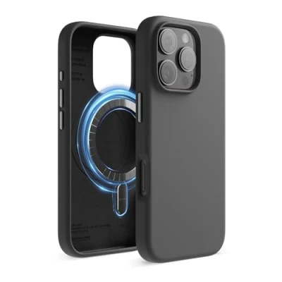 Bild av elago Magnetiskt silikonfodral kompatibelt med iPhone 16 Pro fodral 6,3 tum, alla MagSafe tillbehör inbyggda magneter, mjukt greppsilikon, stötsäker