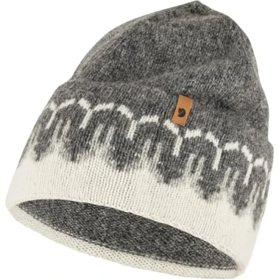 Bild av Fjällräven Grå Cuff Beanie Övik Path Knit Chalk White/Grey @ Hatstore
