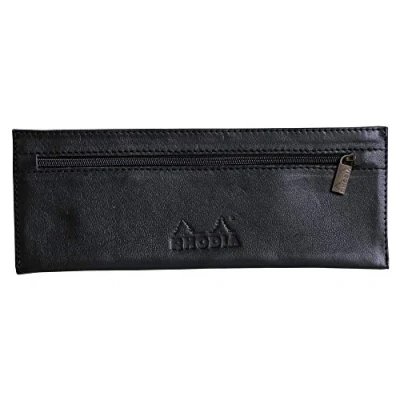 Bild av Rhodia 118449C ePURE pennfodral i läder (elegant och praktisk, perfekt för resor, 22 x 8,5 cm) 1 styck, svart